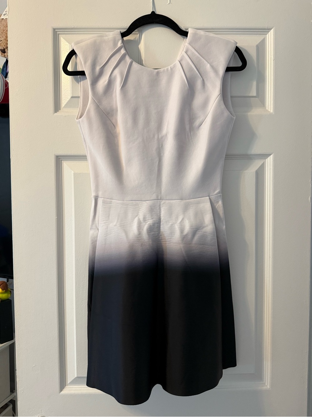 Maje White to Black Ombre Sleeveless Fit & Flare Dress